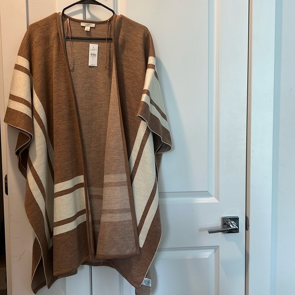 NWT LOFT striped poncho / cape / ruana